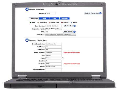 virtual terminal merchant service fees.